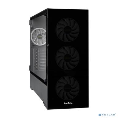 Exegate EX295113RUS Корпус Miditower ExeGate i3 MAX-PPX800 (eATX, БП 800PPX 14см, 2*USB+1*USB3.0, HD аудио, черный, 4 вент. 12см с RGB подсветкой, контроллер + ПДУ, ARGB MB кабель, пылевые фильтры, пе