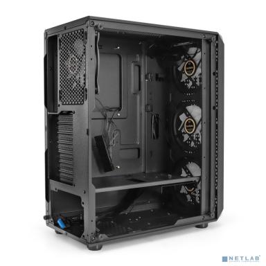 Exegate EX294404RUS Корпус Miditower ExeGate Mistery X4-NPX500 (ATX, БП 500NPX с вент. 12см, 2*USB+1*USB3.0, HD аудио, черный, 4 вент. 12см с RGB подсветкой, пылевые фильтры, боковая панель - закаленн