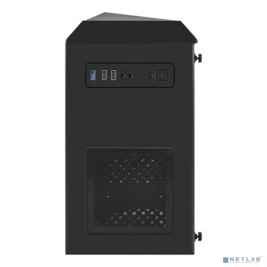 Exegate EX294384RUS Корпус Minitower ExeGate Mistery R2 (mATX, без БП, 2*USB+1*USB3.0, аудио, черный, 1 вент. 12см с RGB подсветкой и полоса на передней панели, боковая панель - закаленное стекло)