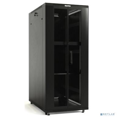 Шкаф коммутационный Hyperline (TTB-1866-DD-RAL9004) напольный 18U 600x600мм пер.дв.перфор.2ств. задн.дв.перфор. 800кг черный IP20 сталь