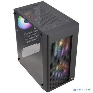 Корпус MiniTower AeroCool HEXFORM-G-BK-v2 (mATX, стекло, сетка, USB3.0x1, USB2.0x2, 3x120mm FRGB fans) (4711099471799)