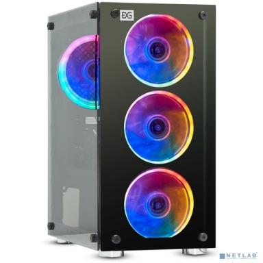 Exegate EX294483RUS Корпус Minitower  Mistery X2-NPX600 (mATX, БП 600NPX с вент. 12 см, 2*USB+1*USB3.0, аудио, черный, 4 вент. 12см с RGB подсветкой, боковая панель - закаленное стекло)