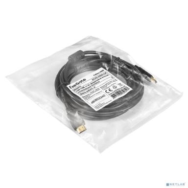 Exegate EX294691RUS Кабель HDMI ExeGate EX-CC-HDMI-5.0F (19M /19M, 5м, v1.4b, ферритовые кольца, позолоченные контакты)