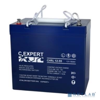 C.ETALON Аккумулятор CHRL 12-55 (12 В 55 Ач,Резьба под болт М6)