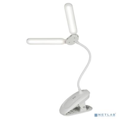 ЭРА Б0057207 Настольный светильник NLED-512-6W-W светодиодный аккумуляторный на прищепке белый 