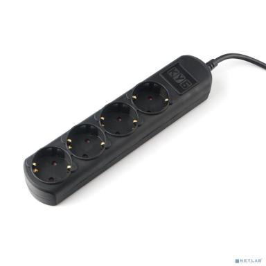 PowerCube Удлинитель (PC-2B-1,5M) 1.5м, 4 розетки, 16А, без выключателя, черный графит
