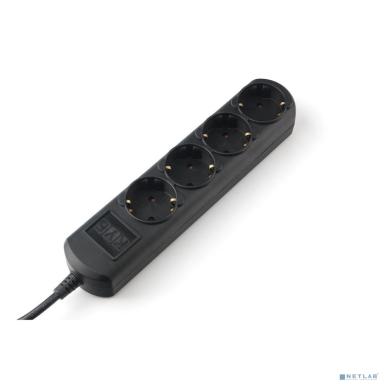 PowerCube Удлинитель (PC-2B-5M) 5.0м, 4 розетки, 16А, без выключателя, черный графит