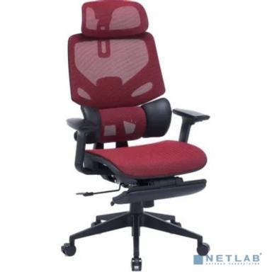 Кресло Cactus CS-CHR-MC01-RD красный сет./эко.кожа с подголов. крестов. пластик подст.для ног