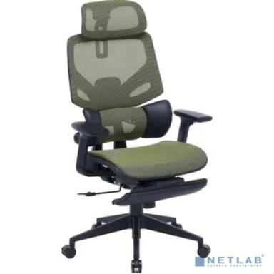 Кресло Cactus CS-CHR-MC01-LGN салатовый сет./эко.кожа с подголов. крестов. пластик подст.для ног