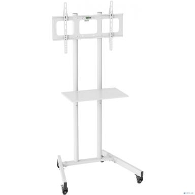 Стойка для телевизора Cactus CS-ST04, 37-70", напольный, мобильный,  белый  [CS-ST04WT]