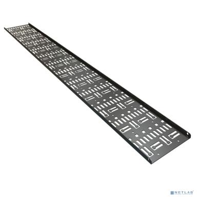 Hyperline CDV-150x9-42U-RAL9005 Перфорированный вертикальный кабельный организатор-лоток 150х9 мм, высотой 1868 мм, для шкафа серии TTR, TTB, для шкафа высотой 42U, черный