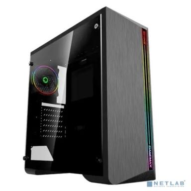 Gamemax Shine G517 ATX case, black, w/o PSU,w/1xUSB3.0+2xUSB2.0, HD-Audio , w/1x12mm FR1x12cm Ring ARGB Fan(FN-12Rainbow-N)