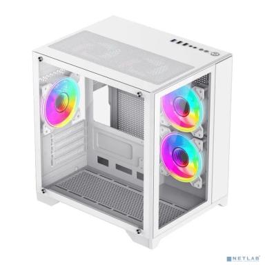 GameMax Корпус Infinity Mini White без БП (MICRO ATX, Белый, 1*USB 3.0, 2*USB 2.0, Зак. стекло)