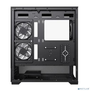 GameMax Корпус  Vista AB Black без БП (MID-TOWER,Черный.,Зак. стекло, USB3.0, Type-C, 6*120ARGB+cont)