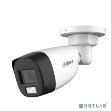 DAHUA DH-HAC-HFW1500CLP-IL-A-0360B-S2 Уличная цилиндрическая HDCVI-видеокамера с интеллектуальной двойной подсветкой 5Мп, объектив 3.6мм, ИК 20м, LED 20м, IP67, корпус: металл, быстрый монтаж 