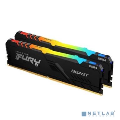 Модуль памяти DIMM 16Gb 2х8Gb DDR4 PC25600 3200MHz Kingston Fury Beast RGB Black (KF432C16BB2AK2/16)