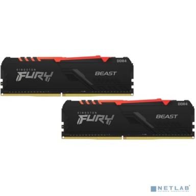 Память DDR4 2x16GB 2666MHz Kingston KF426C16BB12AK2/32 Fury Beast RGB RTL Gaming PC4-21300 CL16 DIMM 288-pin 1.2В dual rank с радиатором Ret