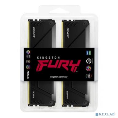 Память оперативная/ Kingston 64GB 3200MHz DDR4 CL16 DIMM (Kit of 4) 1Gx8 FURY Beast RGB