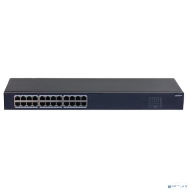 DAHUA DH-SF1024 24-портовый неуправляемый коммутатор, 24xRJ45 100Mb, коммутация 4.8 Гбит/с, MAC-таблица 8К, металл, установка настольная/в стойку