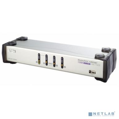 Переключатель консоли электронный, 4 порта USB, USB управление/ 4 PORT DUAL-VIEW KVM SWITCH W/