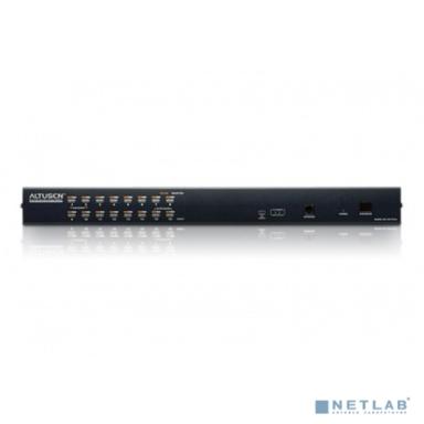 Переключатель KVM,  1 local user PS2+VGA+1 IP user => 16 cpu (PS2/USB/Sun+VGA)/RS232, без шнуров/ Cat 5 High-Density KVM over the NET.