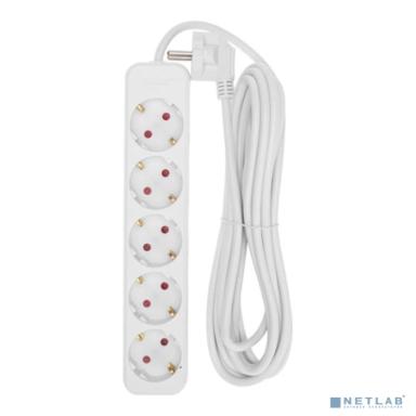Rexant 13-4030 Удлинитель STANDARD 5 гнезд, 5м, 3х1,0мм?, с/з, белый 