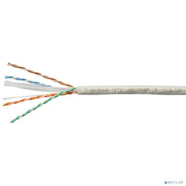 Cabeus UTP-4P-Cat.6-SOLID-GY Кабель витая пара UTP (U/UTP), категория 6, 4 пары (23 AWG), одножильный, PVC нг(А)-LS, серый (305 м)