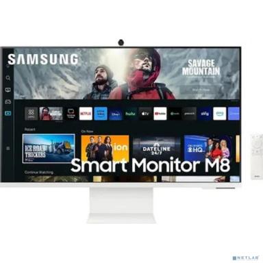 LCD Samsung 31.5" S32CM801UI M8 белый {VA 3840x2160 60Hz 4ms 3000:1 178/178 HDMI USB USB-C MM Webcam BT5.2 VESA} [LS32CM801UIXCI]
