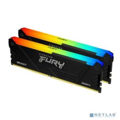 Память оперативная/ Kingston 32GB 3733MT/s DDR4 CL19 DIMM (Kit of 2) 1Gx8 FURY Beast RGB