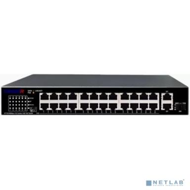 TRASSIR TR-NS1126-225-24PoE Коммутатор неуправляемый с 24 PoE портами (24*10/100 Mbps PoE Ports, 1Combo * 10/100/1000, 1* 10/100/1000 RJ45)