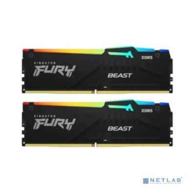 Оперативная память Kingston DDR5 FURY Beast Black DDR5 32Gb (kit 2x16Gb), 5200Mhz, [KF552C36BBEAK2-32] CL36, с радиатором