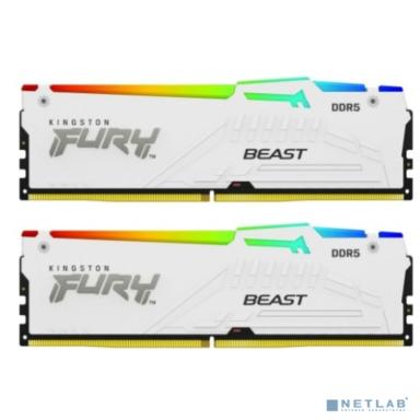 Модуль памяти DIMM 64Gb 2х32Gb DDR5 PC48000 6000MHz Kingston Fury Beast RGB White (KF560C40BWAK2-64)