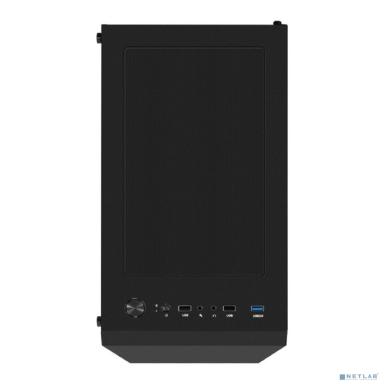 Exegate EX295765RUS Корпус Miditower ExeGate EVO-8227 (ATX, без БП, 2*USB+1*USB3.0+HD Audio, черный, 3 вент. с RGB подсветкой, боковая панель - закаленное стекло)