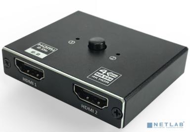 ORIENT HS0201H-2.0, HDMI переключатель двунаправленный 2->1/1->2, UHD 4K/60Гц (3840x2160) YUV 4:4:4, HDR, HDMI 2.0b, 18 Гбит/с, HDCP 2.2, питание от HDMI, метал.корпус (31092)