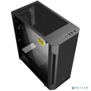 Gamemax Fortress TG ATX case, black, w/o PSU, w/1xUSB3.0+1xUSB2.0, w/2x12cm black silent front fans (GMX-WFBK-BK), w/1x 12cm black silent rear fan (GMXWFBK-