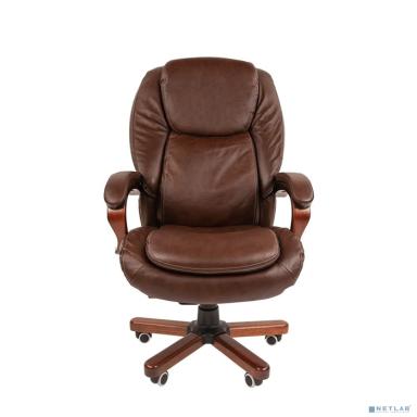 Офисное кресло Chairman 408 Россия нат.кожа/экокожа PU коричн. (7030083)
