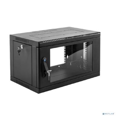 ЦМО Шкаф телекоммуникационный настенный 6U (600 x 650) дверь стекло, цвет черный (ШРН-6.650-9005)