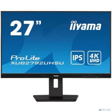 LCD IIYAMA 27" XUB2792UHSU-B5 {IPS 3840x2160 60Hz 4ms 178/178 350cd 1000:1 10bit(8bit+FRC) DVI HDMI2.0 DisplayPort1.2 2xUSB3.0 2x2W Pivot VESA}