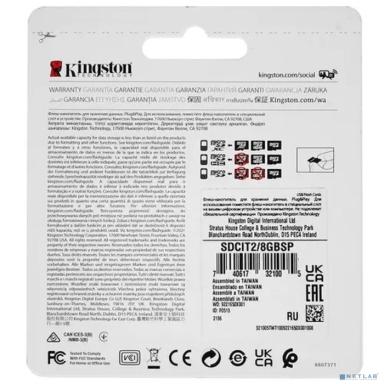 Micro SecureDigital 8Gb Kingston Class10  [SDCIT2/8GBSP] без адаптера