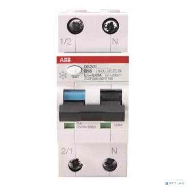 ABB 2CSR755080R1164 Выключатель автоматический дифференциальный (АВДТ) DS201 1п+ N 16А 30мА С AC