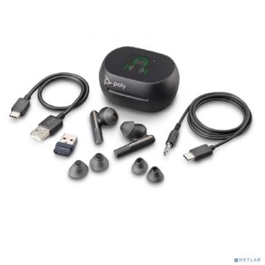 Poly 216066-02 Наушники Voyager Free 60+ Uc With Touchscreen Charge Case, Teams, Usb-C, (F60Tr, F60Tl,F60T, Cbf60+, Bt700C), Black, Ww