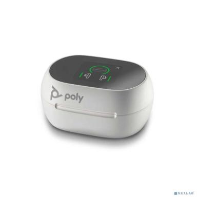 Poly 216754-02 Наушники Voyager Free 60+ Ucwith Touchscreen Charge Case, Usb-C, (F60Tr, F60Tl,F60T, Cbf60+, Bt700C), White, Ww