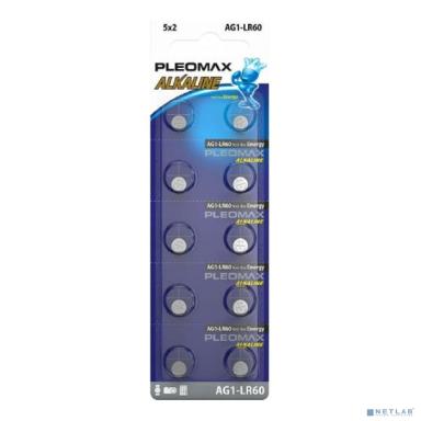 Pleomax AG1 (364) LR621 LR60 Button Cell (100/1000/98000) (10 шт. в уп-ке)