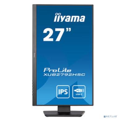 LCD IIYAMA 27" XUB2792HSC-B5 черный {IPS 1920x1080 75Hz 4ms 16:9 250cd 178/178 8bit HDMI2.0 DisplayPort1.2 HAS Pivot 2xUSB3.0 USB-C(PD 65W) 2x2W VESA}