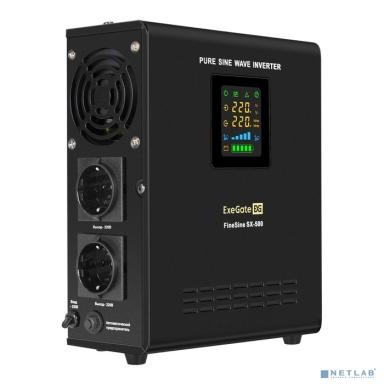 Exegate EX295995RUS ИБП (инвертор, синус, для котла) настенный ExeGate FineSine SX-500.LCD.AVR.2SH <500VA/300W, чистая синусоида, цветной LCD-дисплей, AVR, 2*Schuko, линейно-интерактивный, внешняя бат