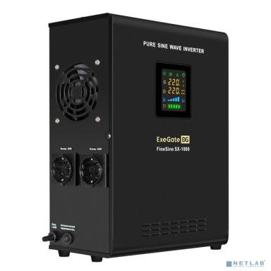 Exegate EX295997RUS ИБП (инвертор, синус, для котла) настенный ExeGate FineSine SX-1000.LCD.AVR.2SH <1000VA/600W, чистая синусоида, цветной LCD-дисплей, AVR, 2*Schuko, линейно-интерактивный, внешняя б