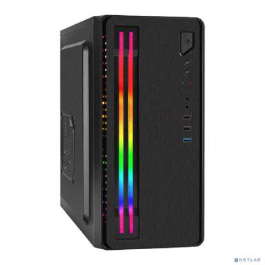 Exegate EX296384RUS Корпус Minitower ExeGate mEVO-7805-XP400 (mATX, БП XP400 с вент. 12см, 2*USB+1*USB3.0, аудио, черный, с 2*RGB подсветкой)