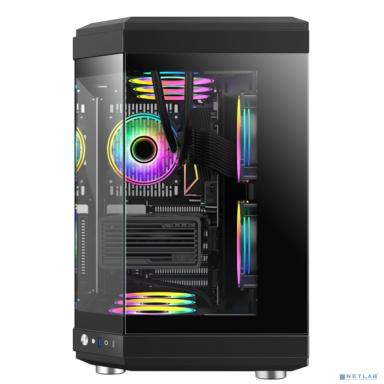 GameMax Корпус HYPE без БП (ATX,Черн.,USB3.0, Зак.стекло,3*120мм ARGB вент+конт.+пульт, пыл.фильтр)