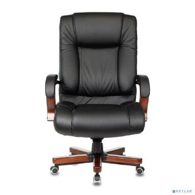 Кресло руководителя Бюрократ T-9925WALNUT/BLACK черный кожа крестовина дерево (1215691)