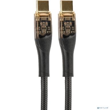 PERFEO Кабель USB C вилка - C вилка, 60W, нейлон, черный, длина 1 м., PREMIUM (C1102)